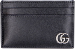 Logo detail leather card holder-1